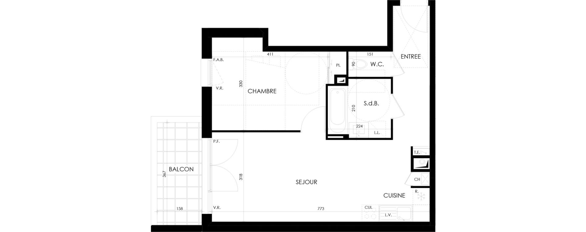 Appartement T2 de 47,71 m2 &agrave; Saint-S&eacute;bastien-Sur-Loire M&eacute;tairie