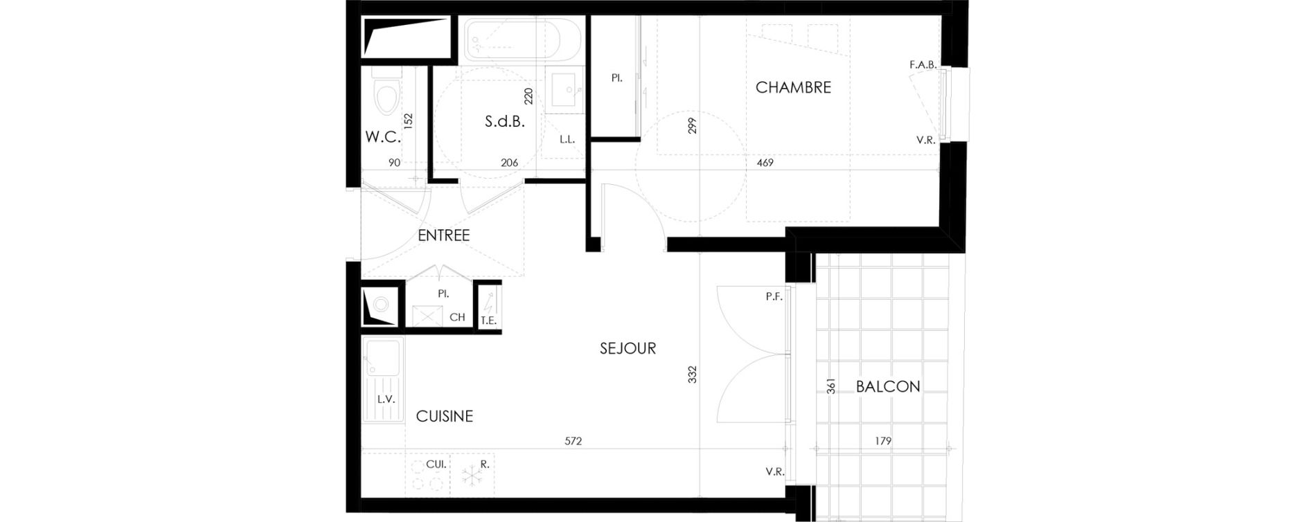 Appartement T2 de 40,16 m2 &agrave; Saint-S&eacute;bastien-Sur-Loire M&eacute;tairie