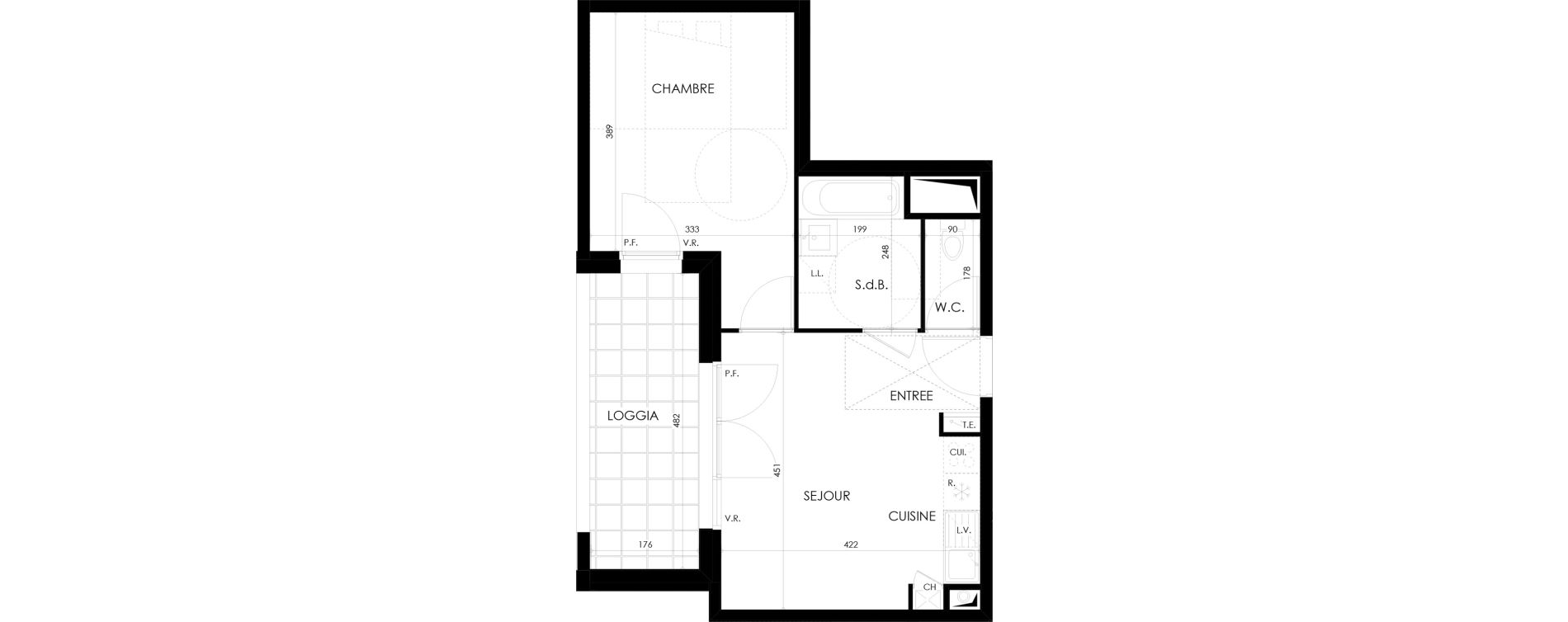 Appartement T2 de 39,26 m2 &agrave; Saint-S&eacute;bastien-Sur-Loire M&eacute;tairie