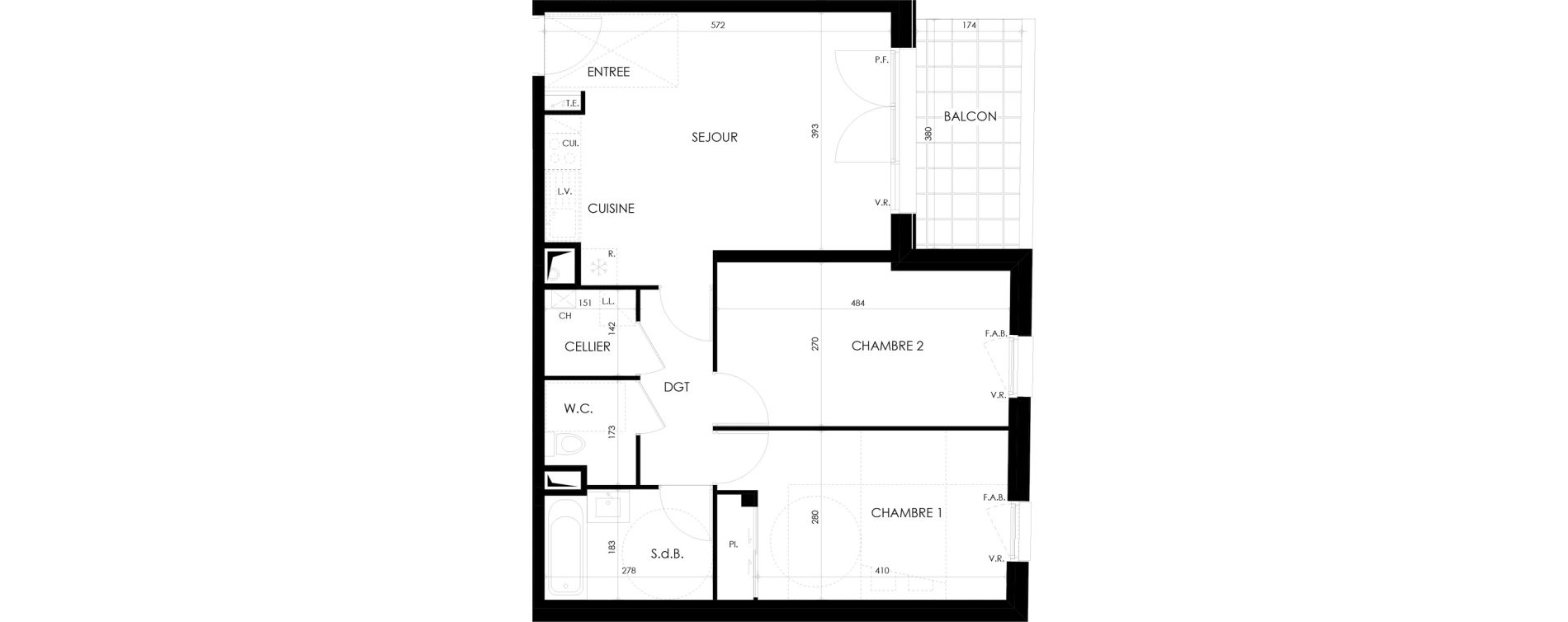 Appartement T3 de 62,74 m2 &agrave; Saint-S&eacute;bastien-Sur-Loire M&eacute;tairie