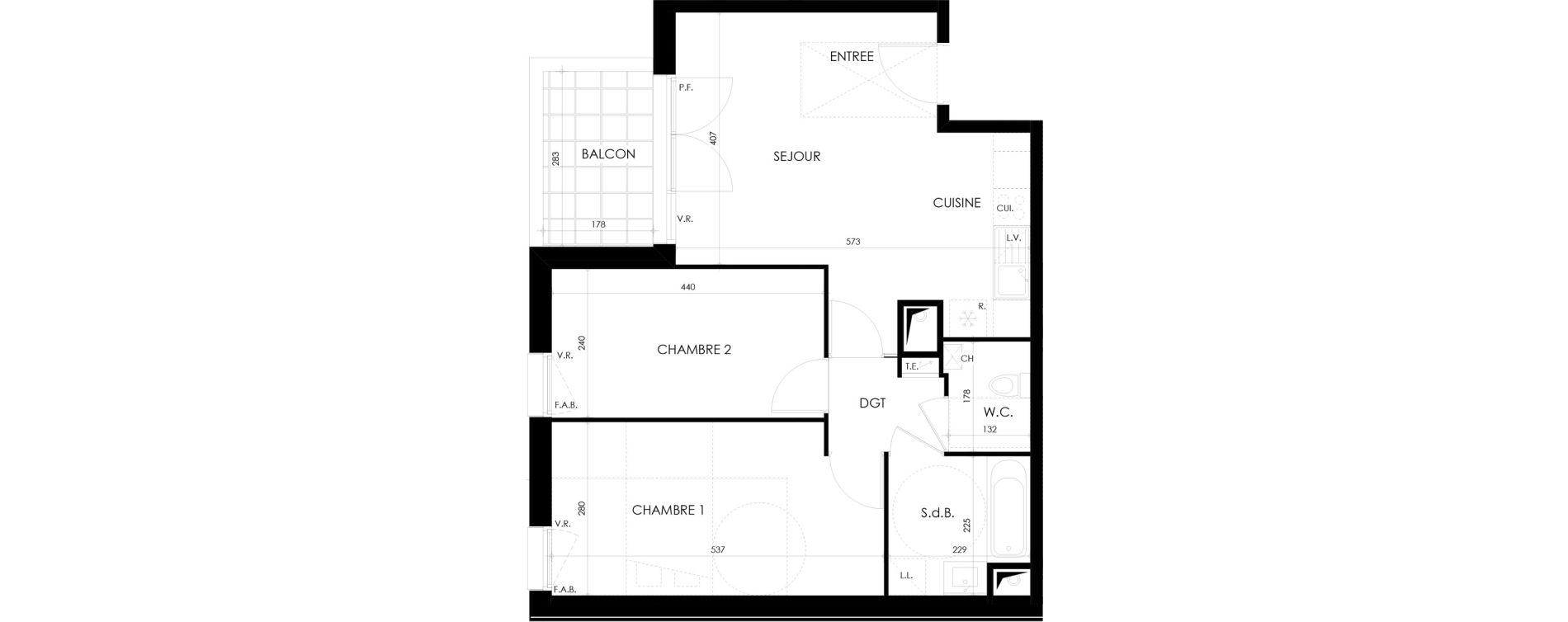 Appartement T3 de 58,85 m2 &agrave; Saint-S&eacute;bastien-Sur-Loire M&eacute;tairie