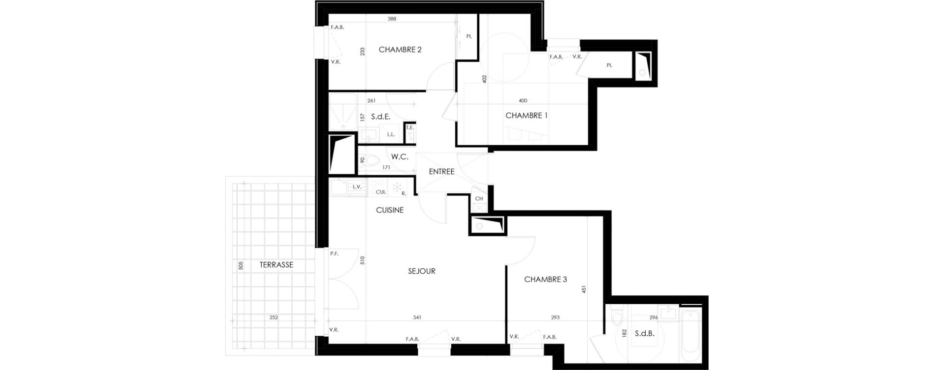 Appartement T4 de 76,61 m2 &agrave; Saint-S&eacute;bastien-Sur-Loire M&eacute;tairie