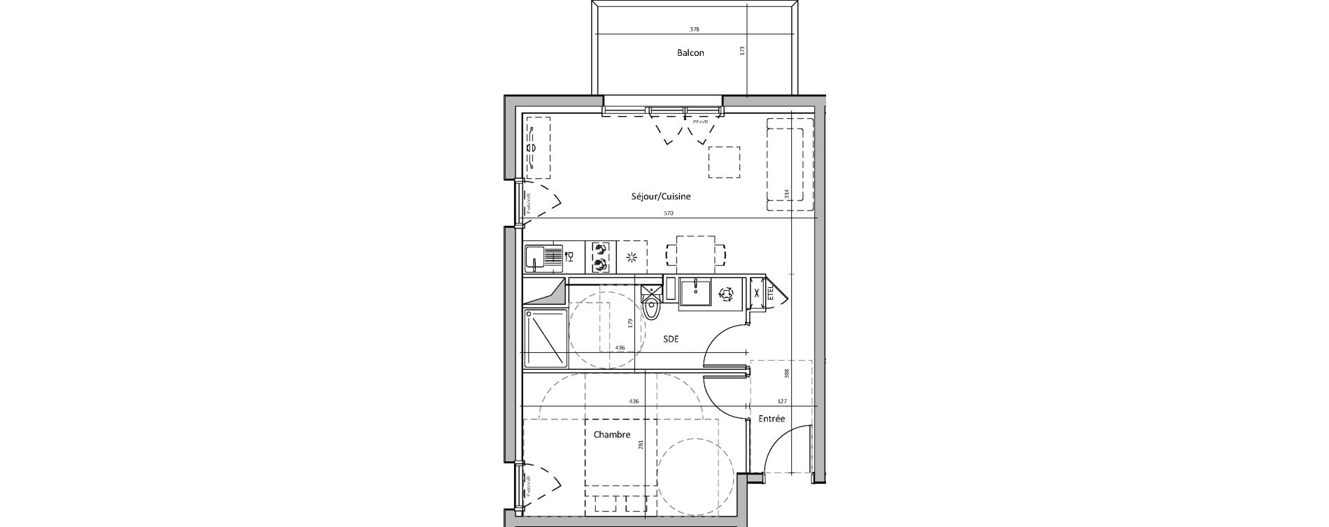 Appartement T2 de 41,56 m2 &agrave; Saint-S&eacute;bastien-Sur-Loire Centre