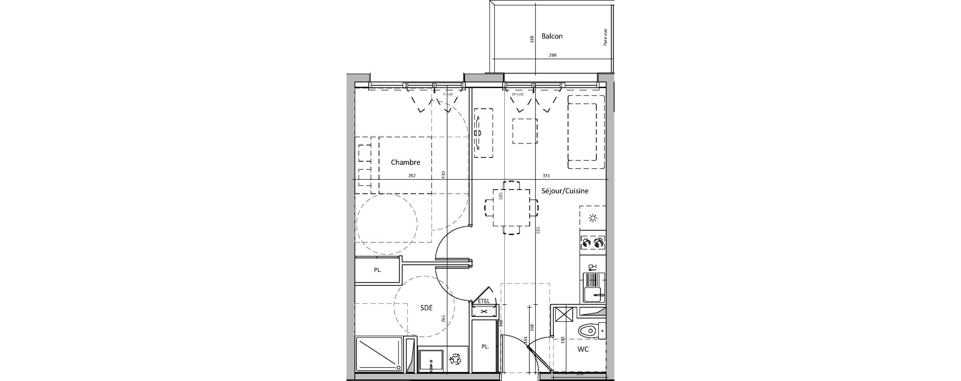 Appartement T2 de 41,85 m2 &agrave; Saint-S&eacute;bastien-Sur-Loire Centre