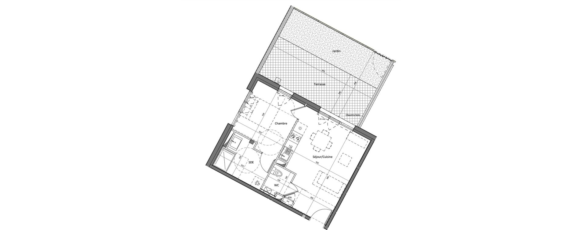Appartement T2 de 40,44 m2 &agrave; Saint-S&eacute;bastien-Sur-Loire Centre
