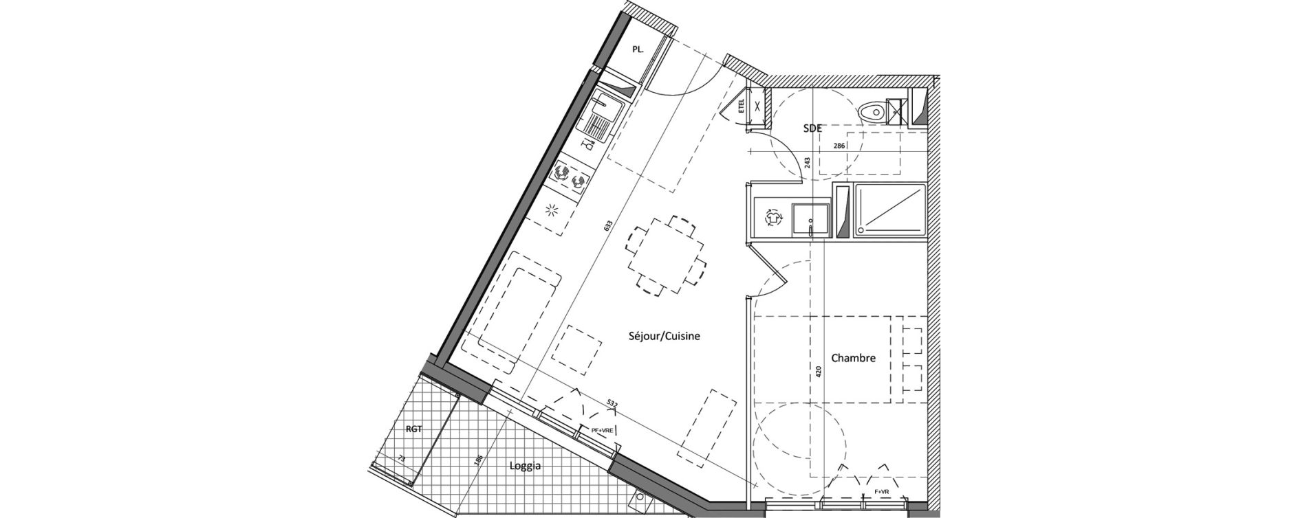 Appartement T2 de 41,72 m2 &agrave; Saint-S&eacute;bastien-Sur-Loire Centre