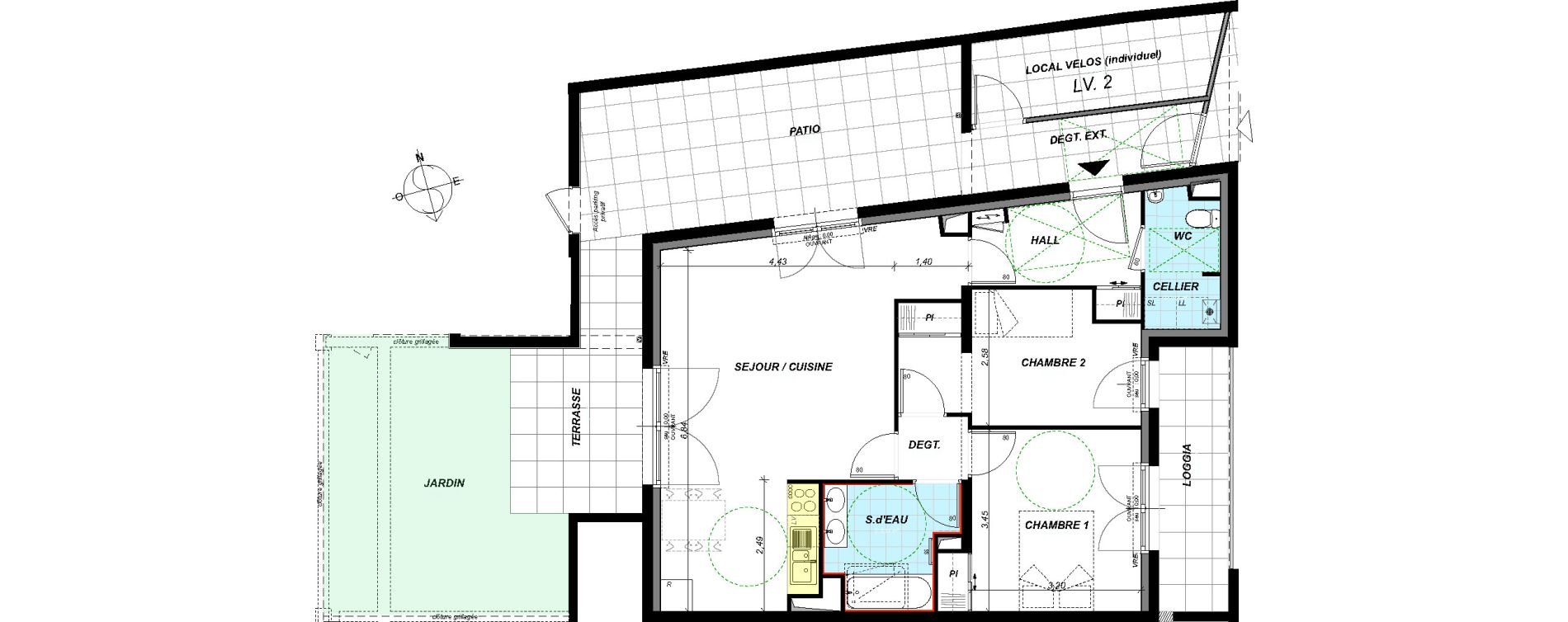 Appartement T3 de 67,96 m2 &agrave; Saint-S&eacute;bastien-Sur-Loire Centre