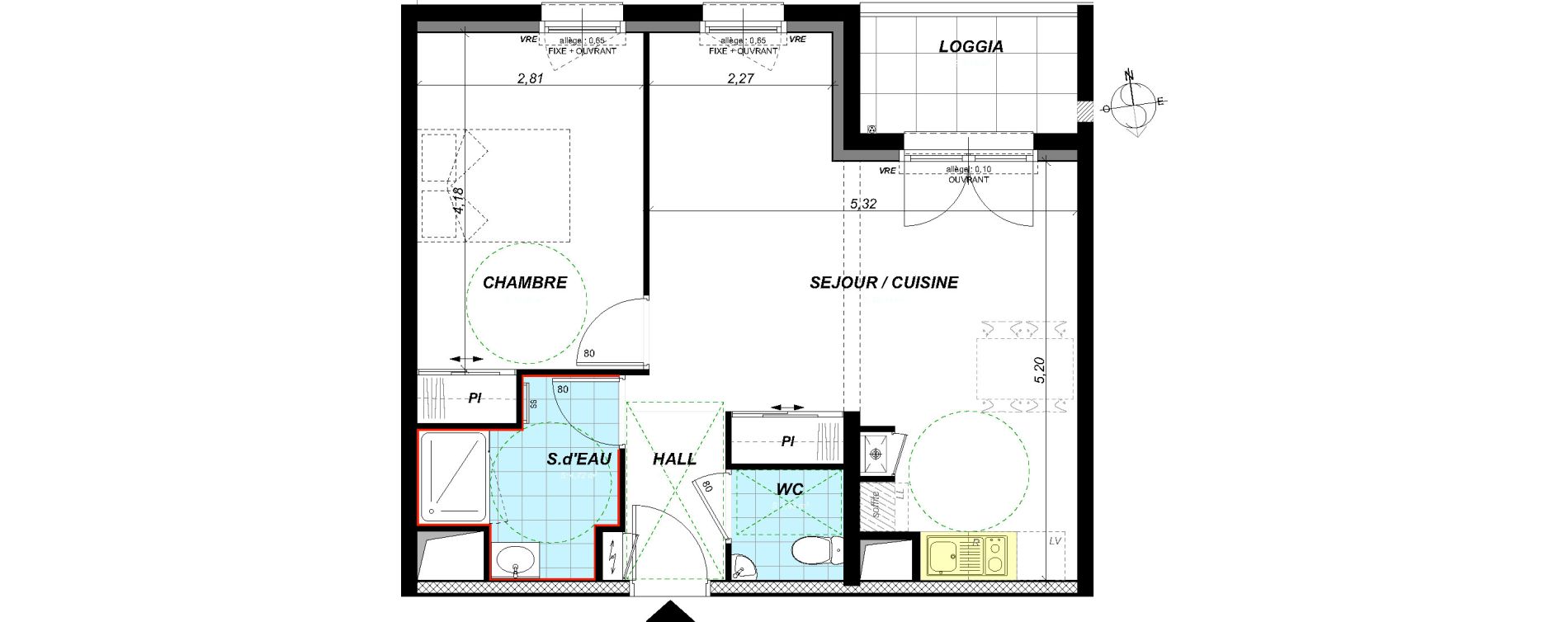 Appartement T2 de 48,18 m2 &agrave; Saint-S&eacute;bastien-Sur-Loire Centre