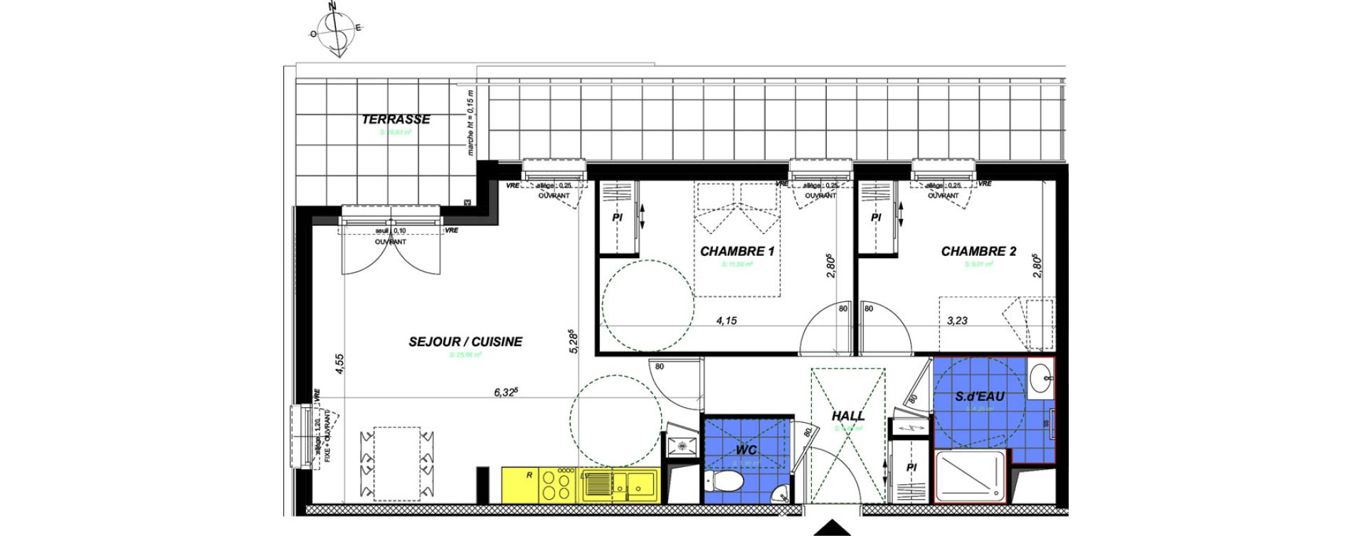 Appartement T3 de 58,96 m2 &agrave; Saint-S&eacute;bastien-Sur-Loire Centre