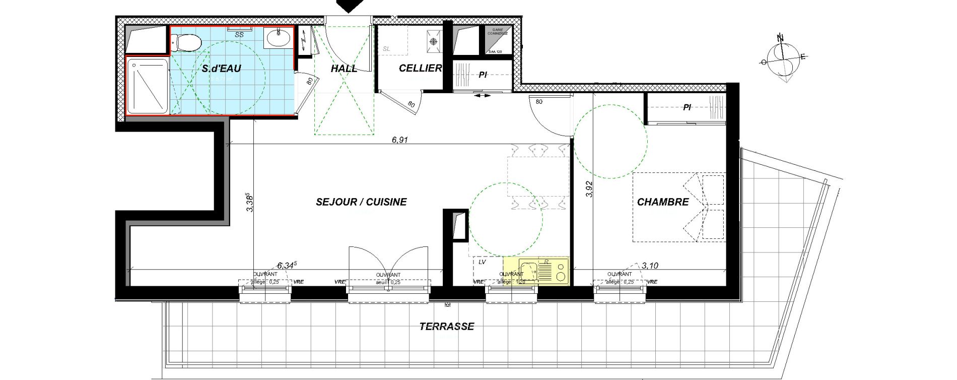 Appartement T2 de 50,51 m2 &agrave; Saint-S&eacute;bastien-Sur-Loire Centre