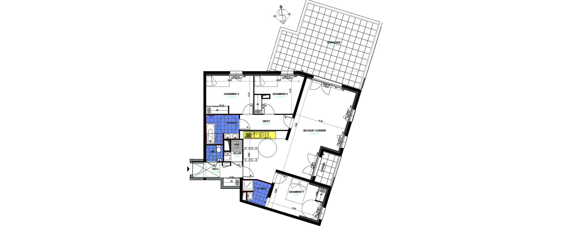 Appartement T4 de 100,62 m2 &agrave; Saint-S&eacute;bastien-Sur-Loire Centre