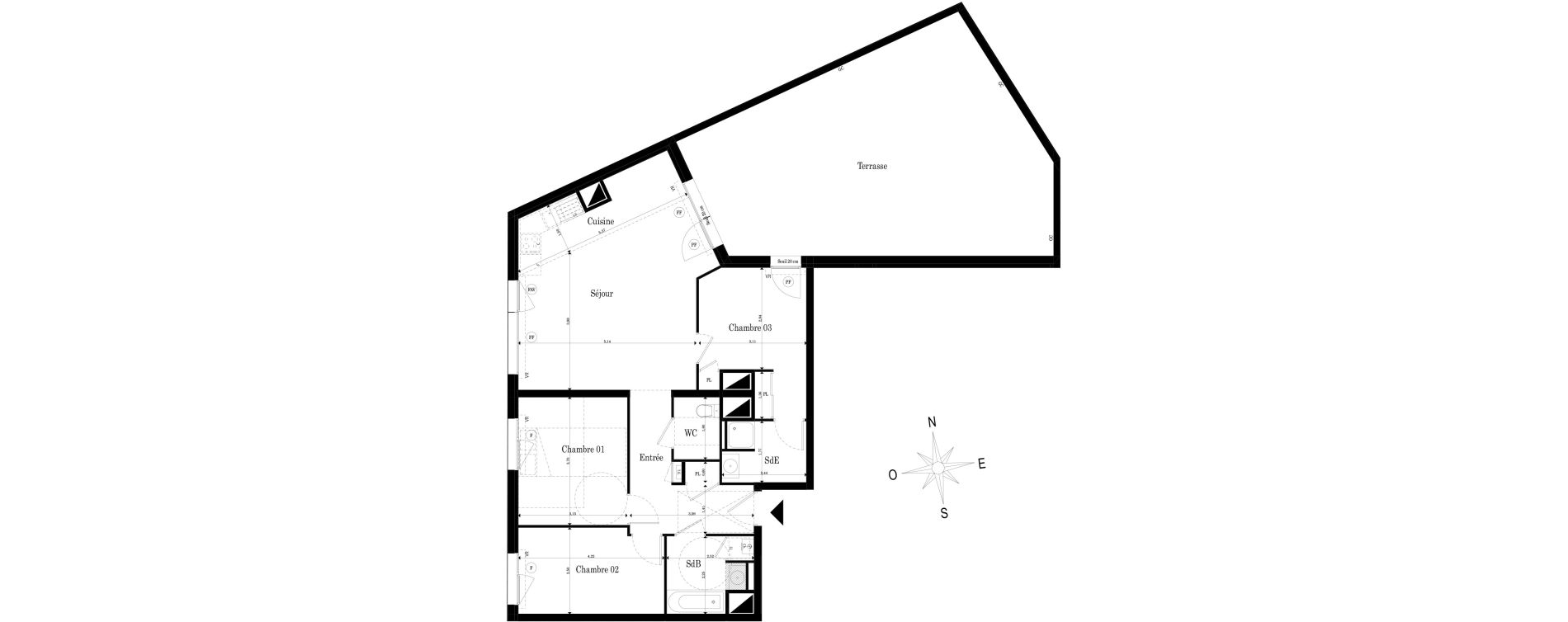 Appartement T4 de 84,32 m2 &agrave; Saint-S&eacute;bastien-Sur-Loire Jaunaie - profondine