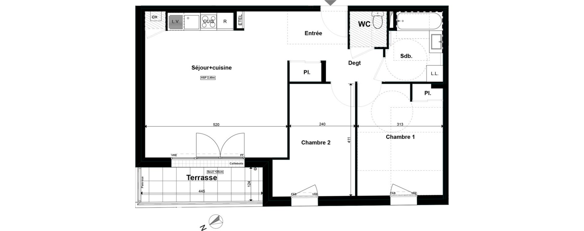 Appartement T3 de 64,99 m2 &agrave; Saint-S&eacute;bastien-Sur-Loire Fontaine - portereau
