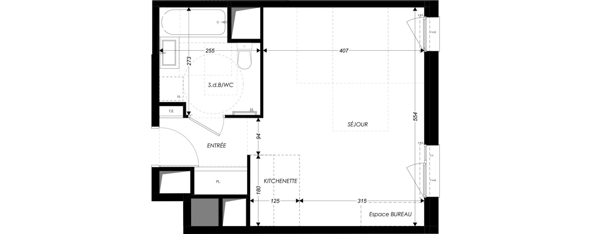 Appartement T1 de 33,30 m2 &agrave; Sainte-Luce-Sur-Loire Centre