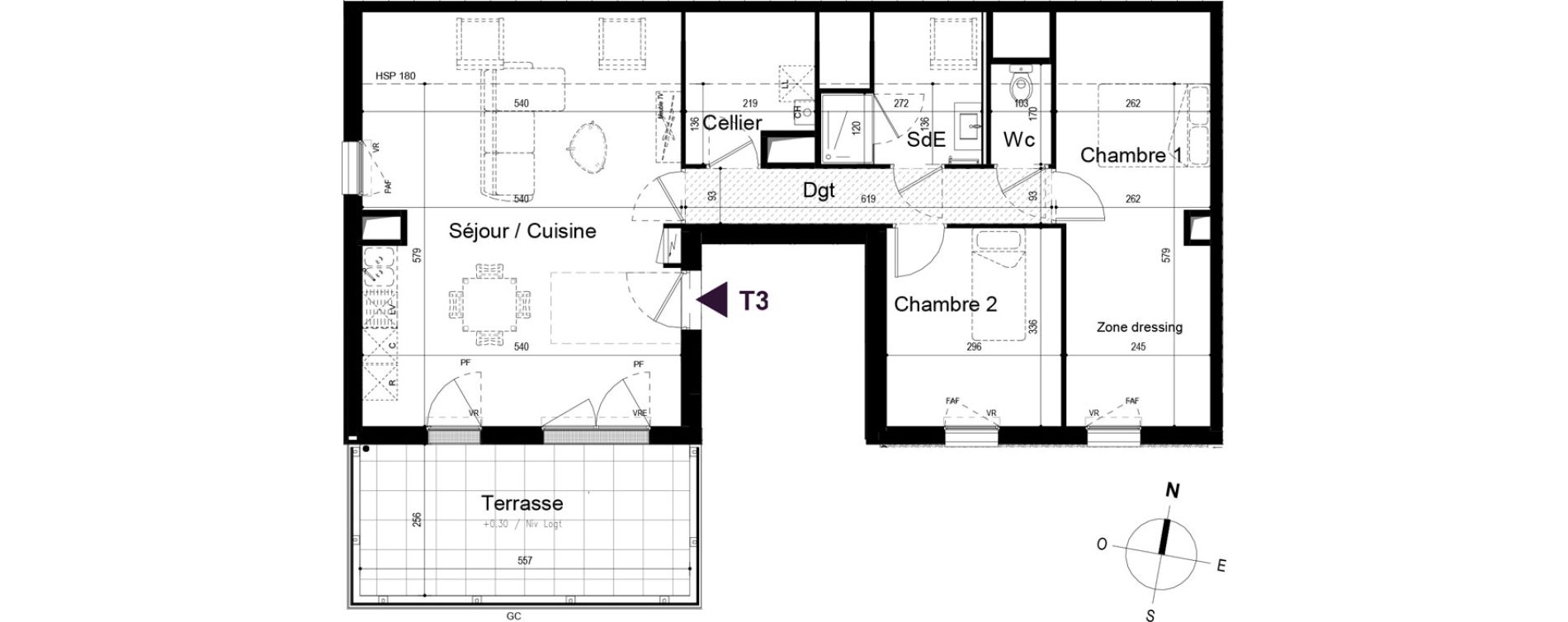 Appartement T3 de 66,00 m2 &agrave; Sainte-Luce-Sur-Loire La bougri&egrave;re