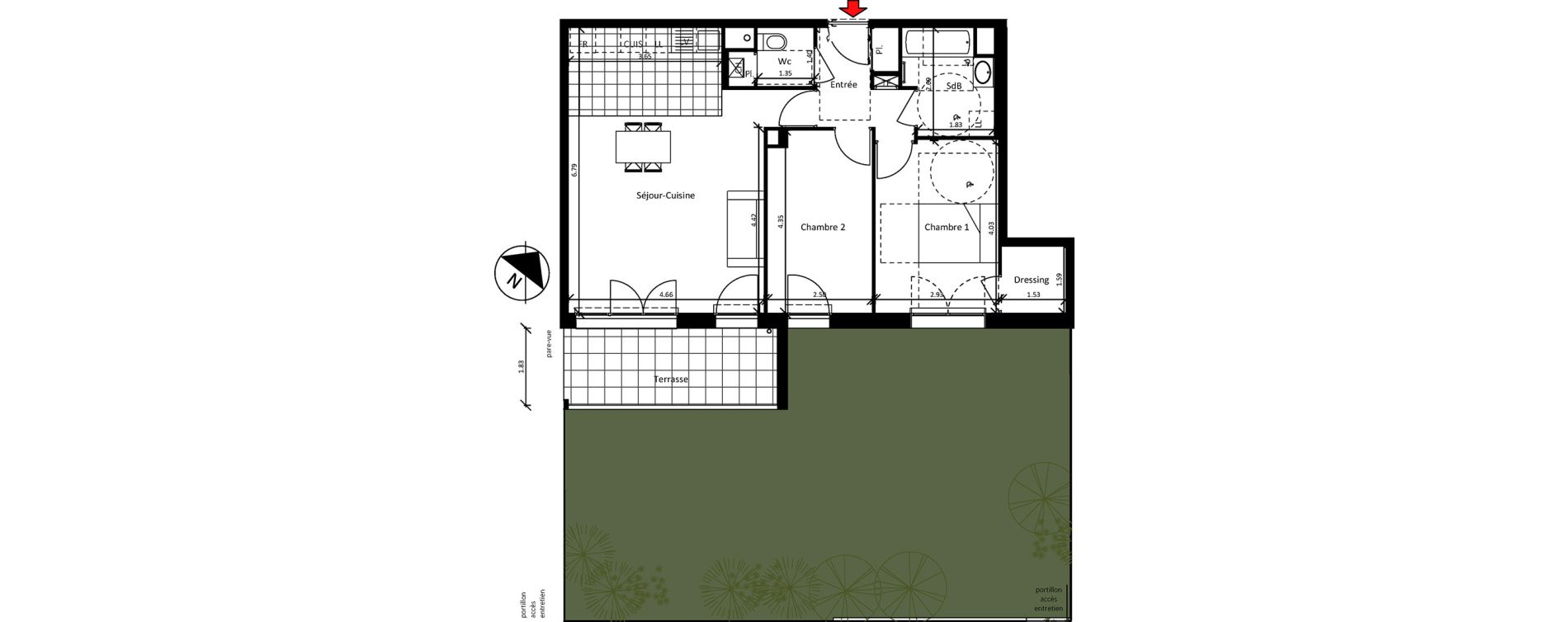 Appartement T3 de 68,67 m2 &agrave; Sainte-Luce-Sur-Loire La bougri&egrave;re