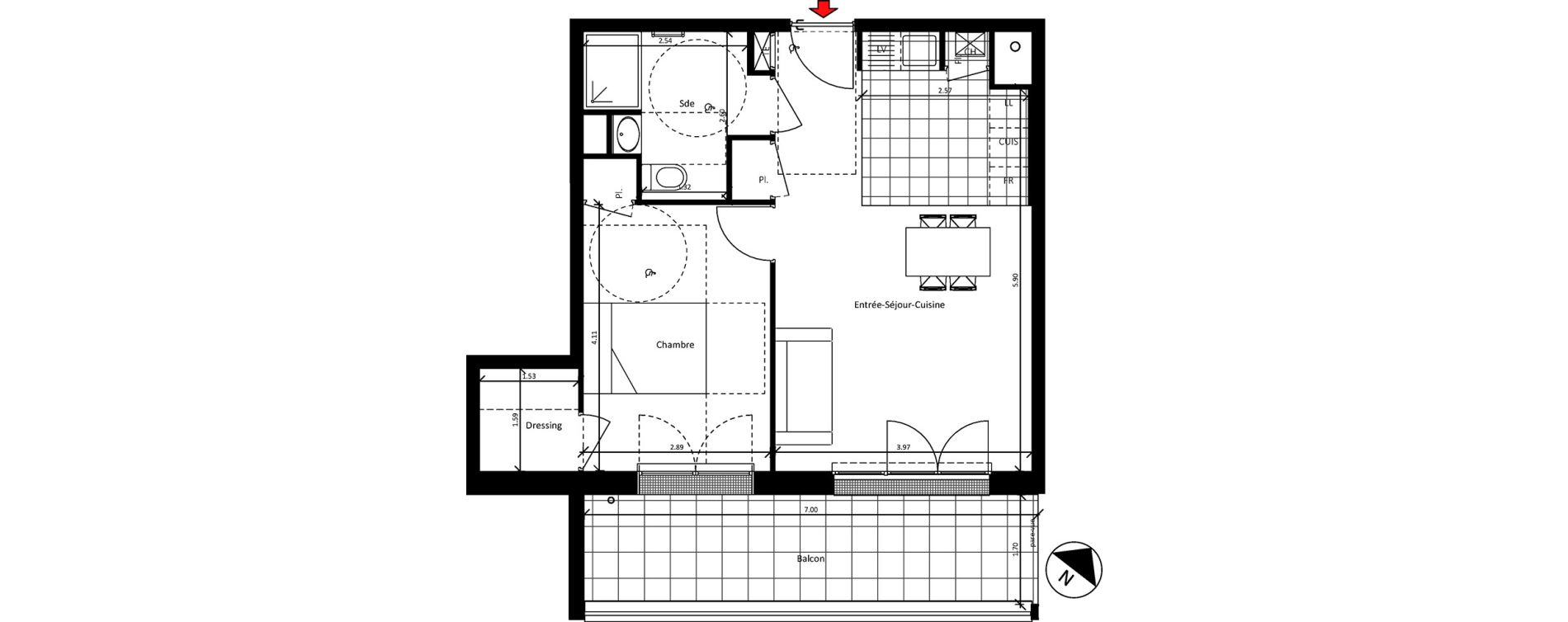 Appartement T2 de 47,35 m2 &agrave; Sainte-Luce-Sur-Loire La bougri&egrave;re