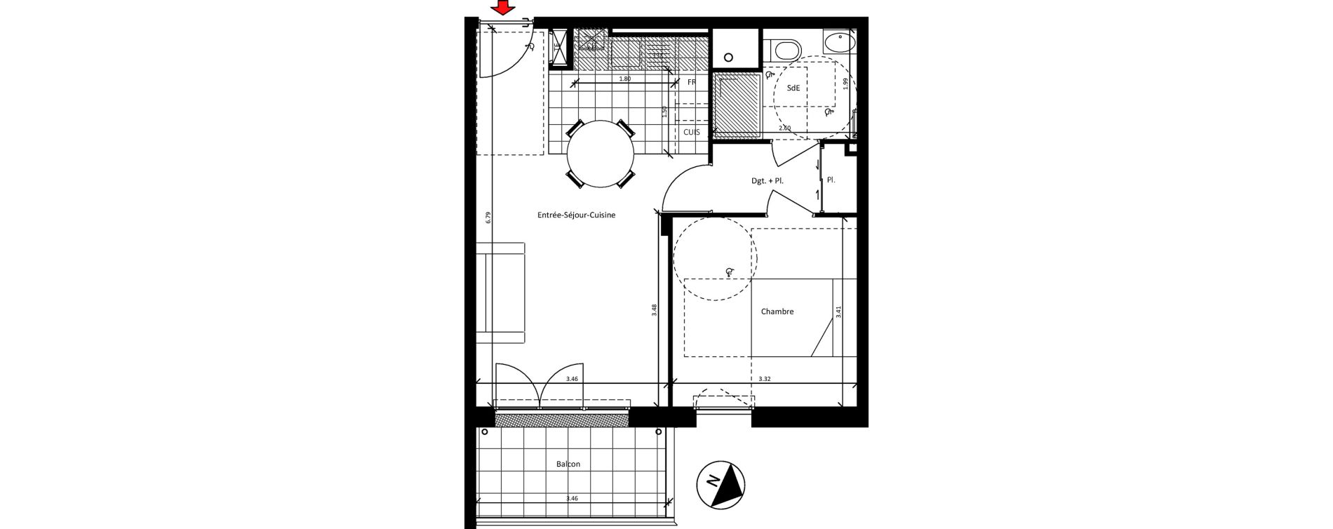 Appartement T2 de 44,18 m2 &agrave; Sainte-Luce-Sur-Loire La bougri&egrave;re