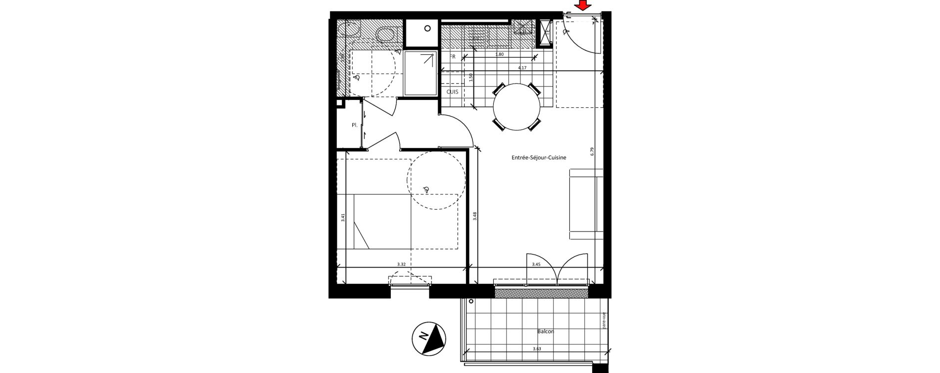 Appartement T2 de 44,27 m2 &agrave; Sainte-Luce-Sur-Loire La bougri&egrave;re