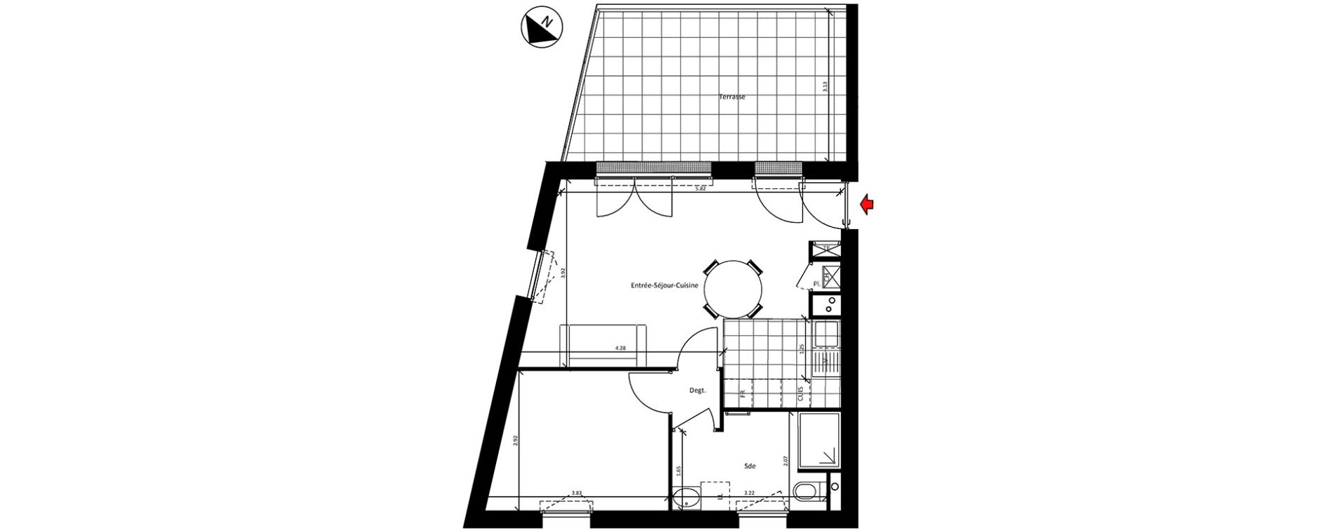 Appartement T2 de 43,99 m2 &agrave; Sainte-Luce-Sur-Loire La bougri&egrave;re