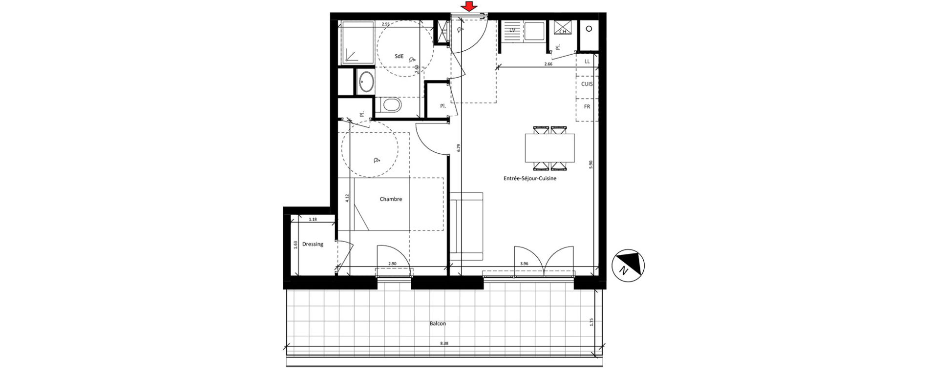 Appartement T2 de 46,90 m2 &agrave; Sainte-Luce-Sur-Loire La bougri&egrave;re