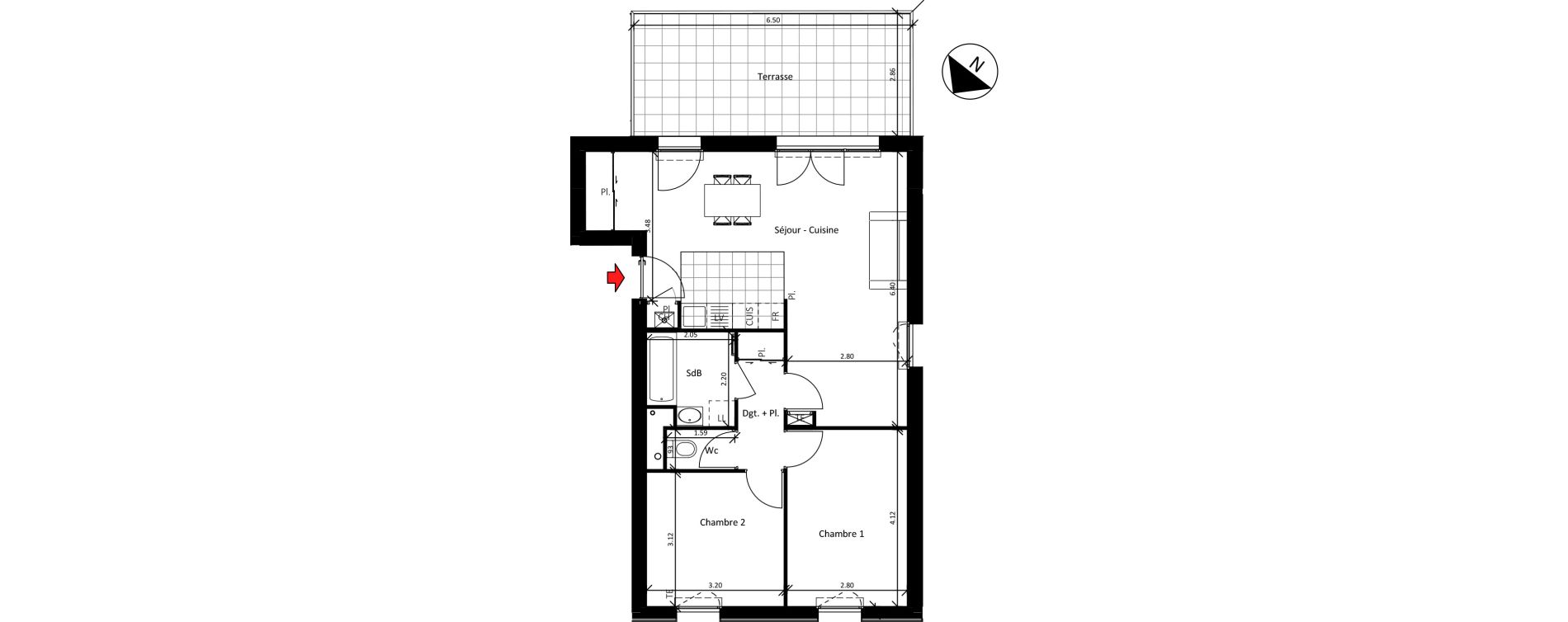 Appartement T3 de 64,37 m2 &agrave; Sainte-Luce-Sur-Loire La bougri&egrave;re