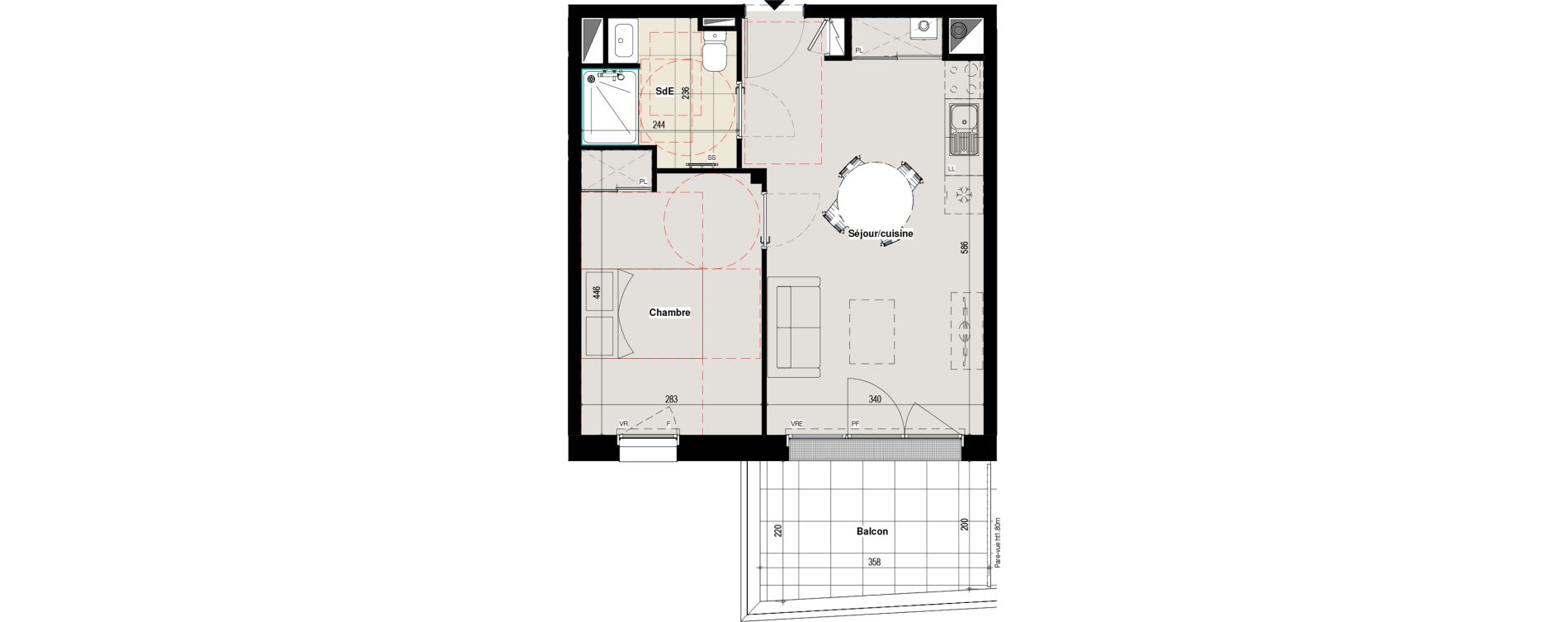 Appartement T2 de 39,20 m2 &agrave; Sainte-Luce-Sur-Loire La nobili&egrave;re