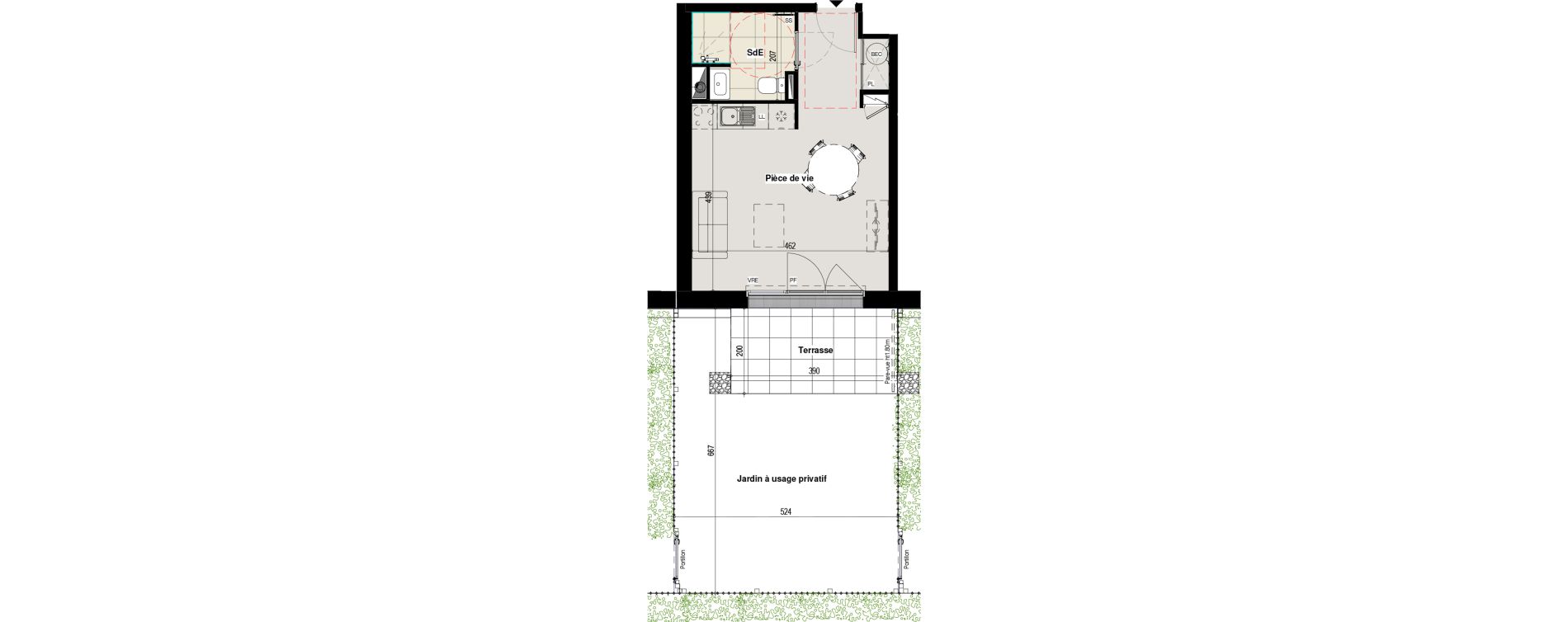 Appartement T1 de 28,53 m2 &agrave; Sainte-Luce-Sur-Loire La nobili&egrave;re