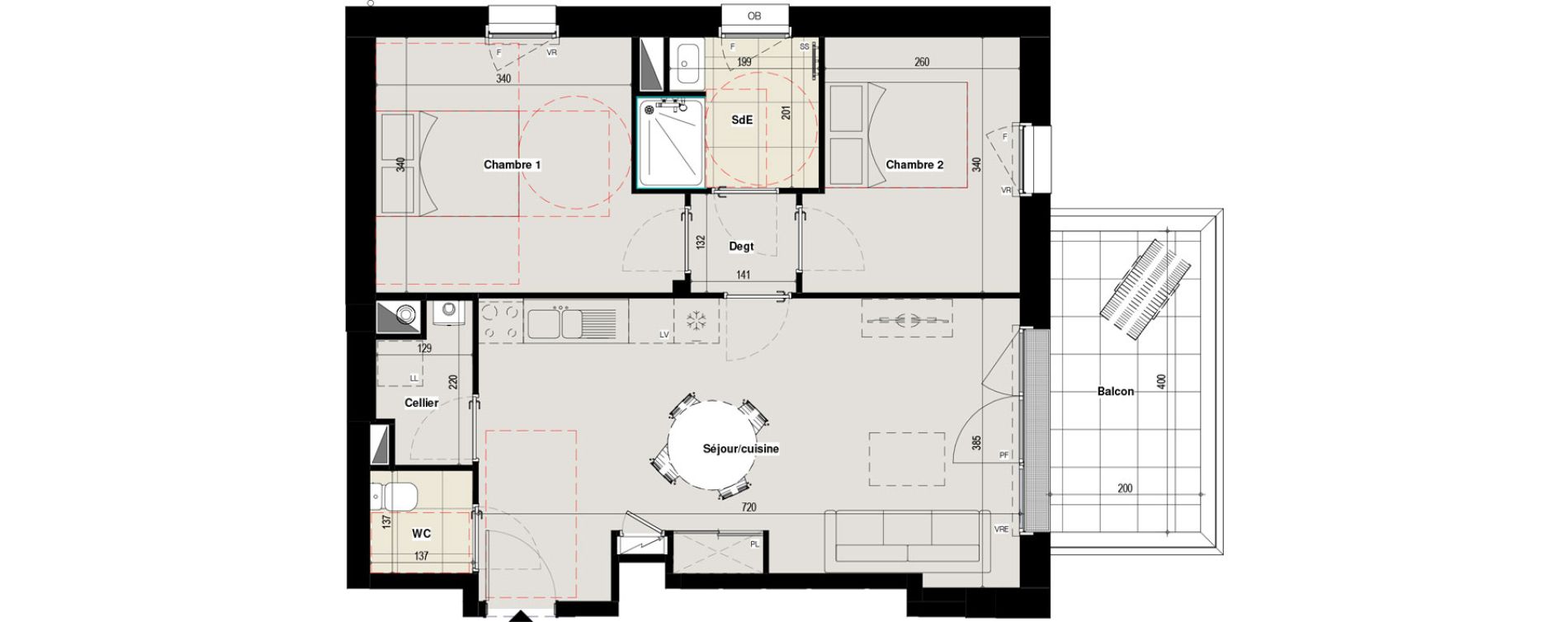 Appartement T3 de 59,01 m2 &agrave; Sainte-Luce-Sur-Loire La nobili&egrave;re