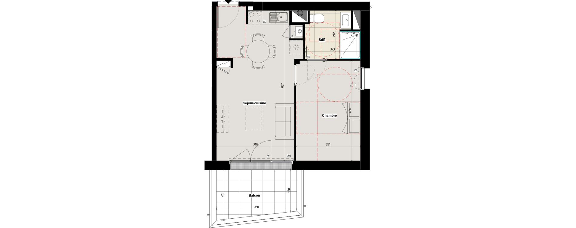 Appartement T2 de 39,51 m2 &agrave; Sainte-Luce-Sur-Loire La nobili&egrave;re