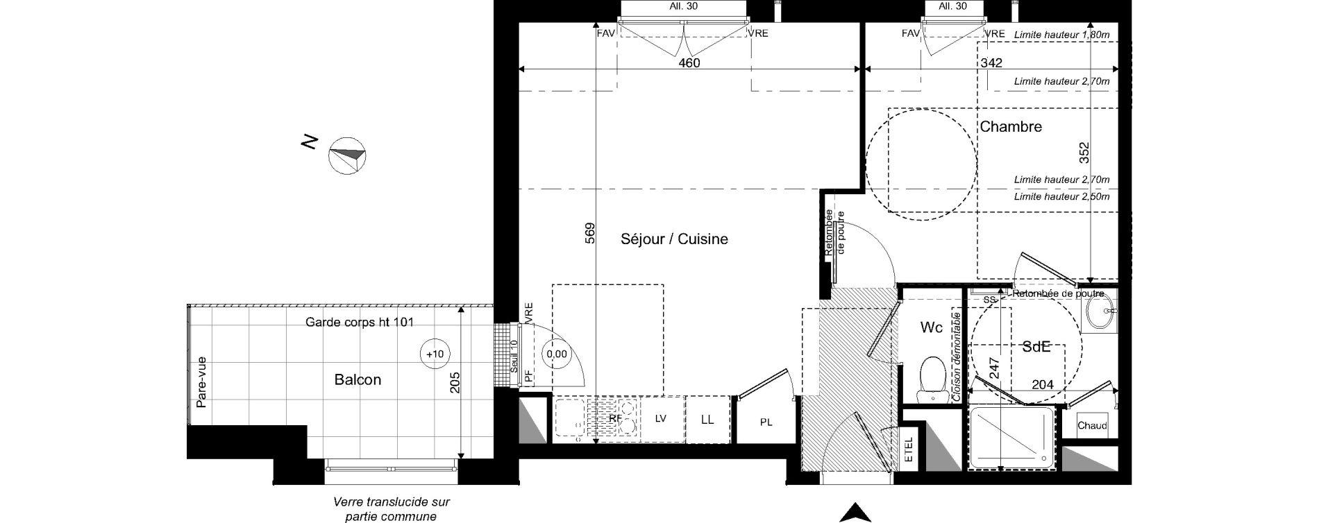 Appartement T2 de 45,31 m2 &agrave; Sautron Centre