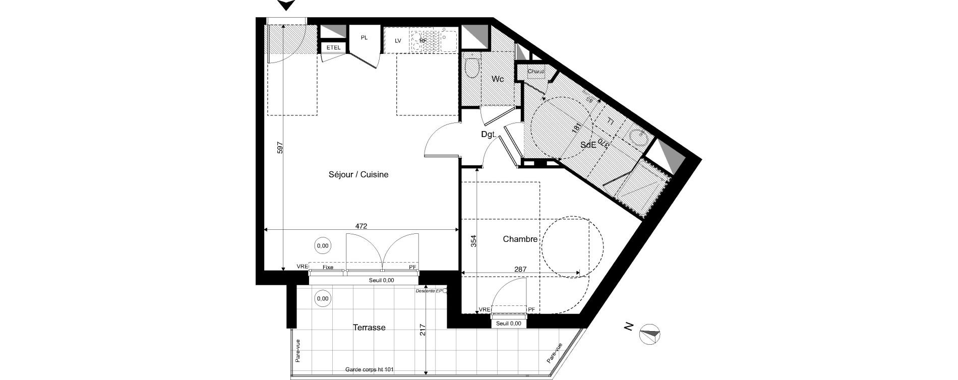 Appartement T2 de 51,35 m2 &agrave; Sautron Centre