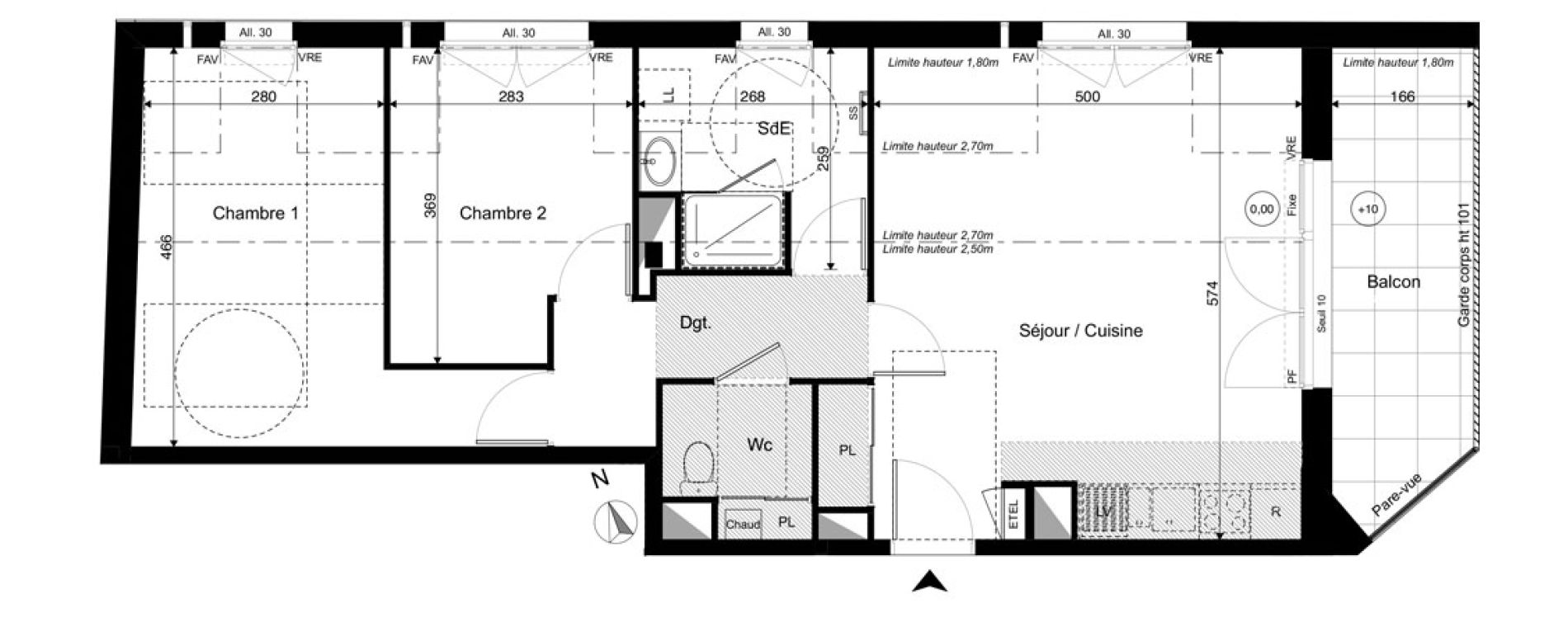 Appartement T3 de 68,25 m2 &agrave; Sautron Centre