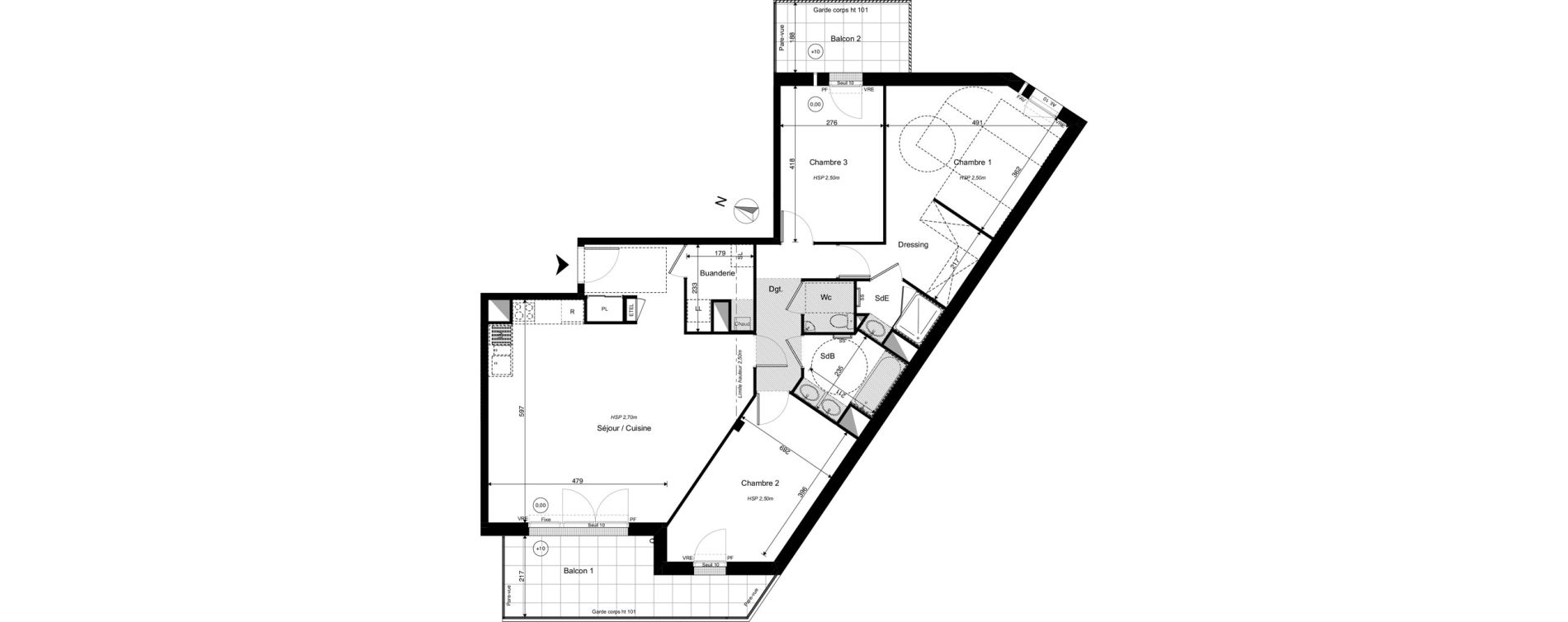 Appartement T4 de 104,57 m2 &agrave; Sautron Centre