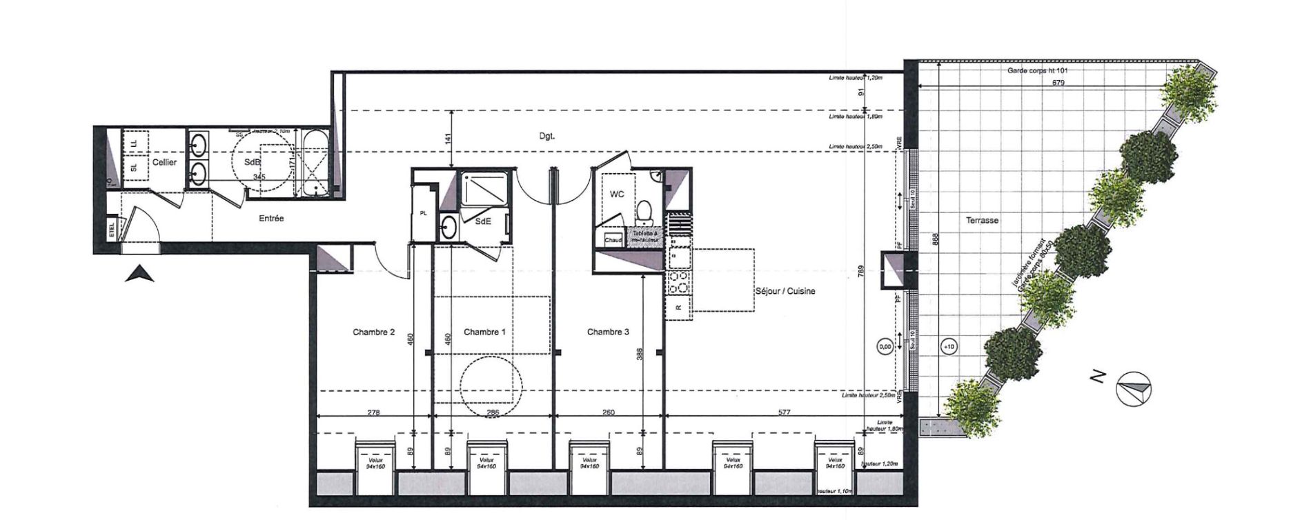 Appartement T4 de 120,70 m2 &agrave; Sautron Centre