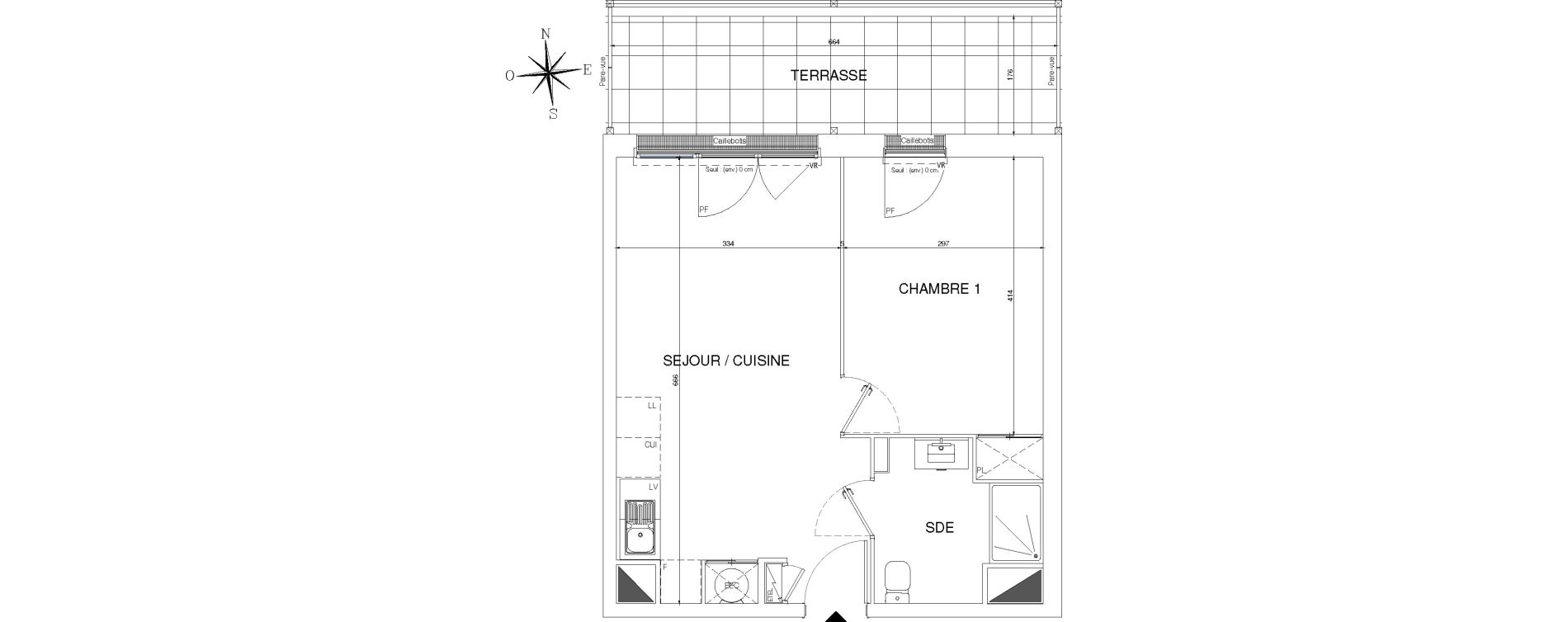 Appartement T2 de 40,44 m2 &agrave; Sautron Centre