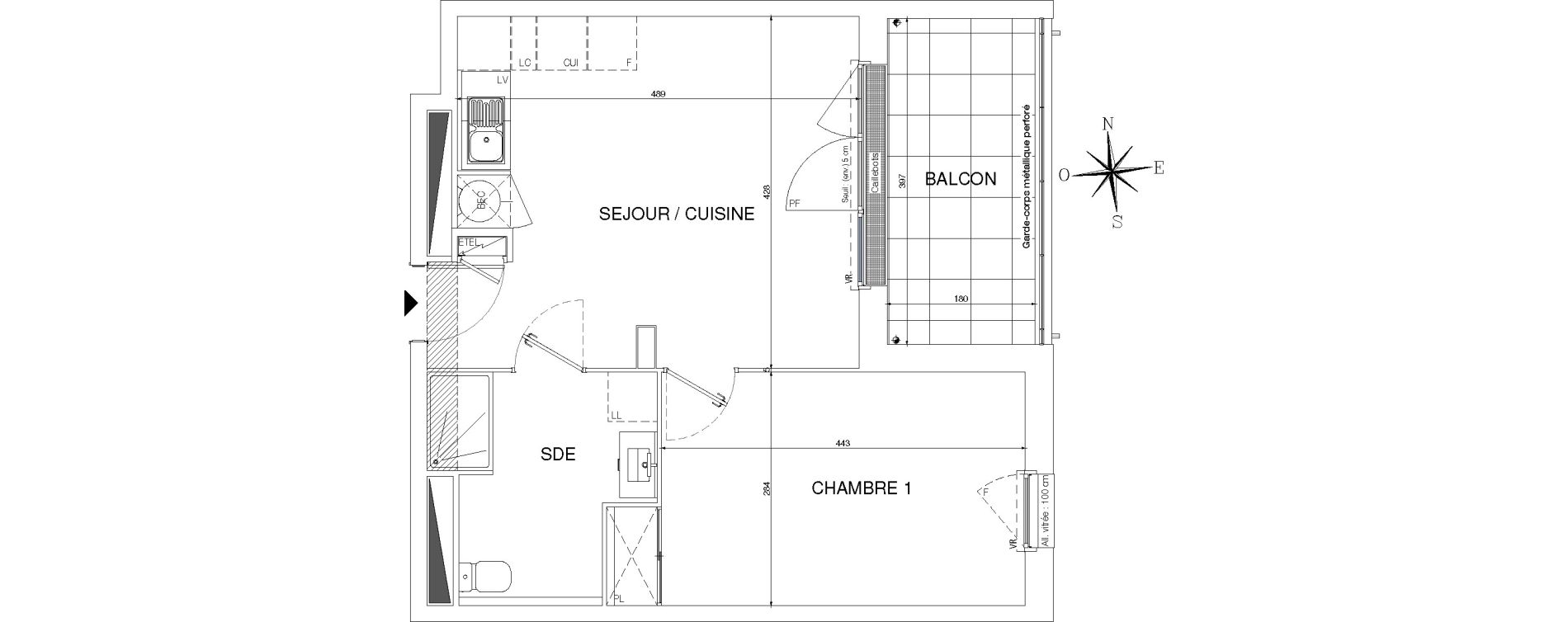 Appartement T2 de 40,81 m2 &agrave; Sautron Centre