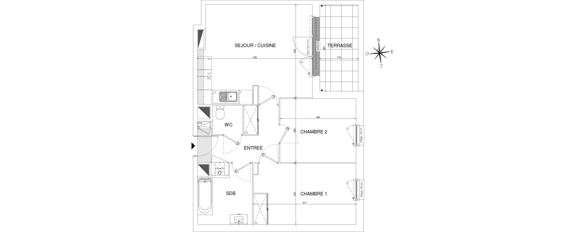 Appartement T3 de 61,55 m2 &agrave; Sautron Centre