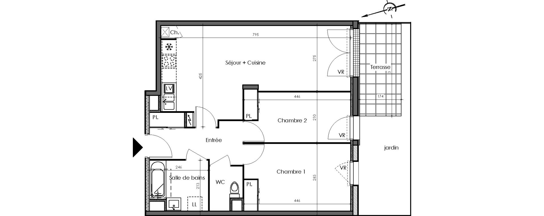 Appartement T3 de 61,25 m2 &agrave; Sautron Centre