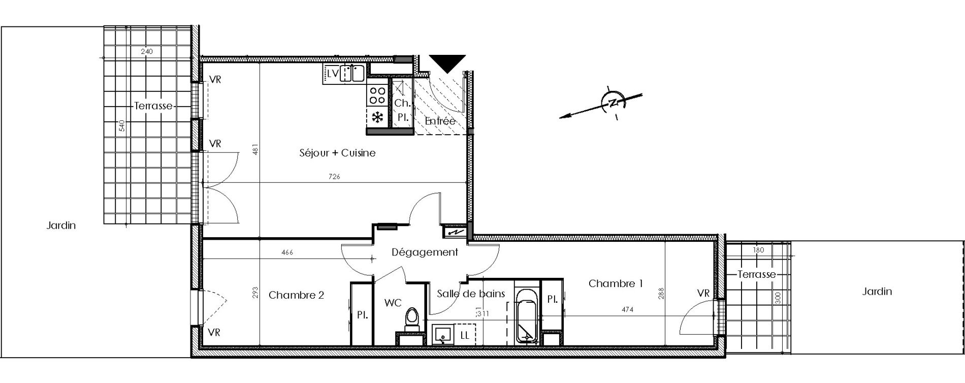 Appartement T3 de 72,49 m2 &agrave; Sautron Centre