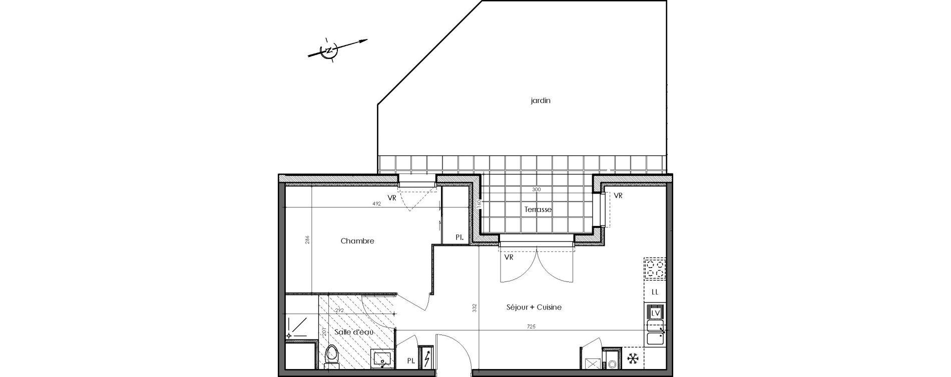 Appartement T2 de 42,58 m2 &agrave; Sautron Centre