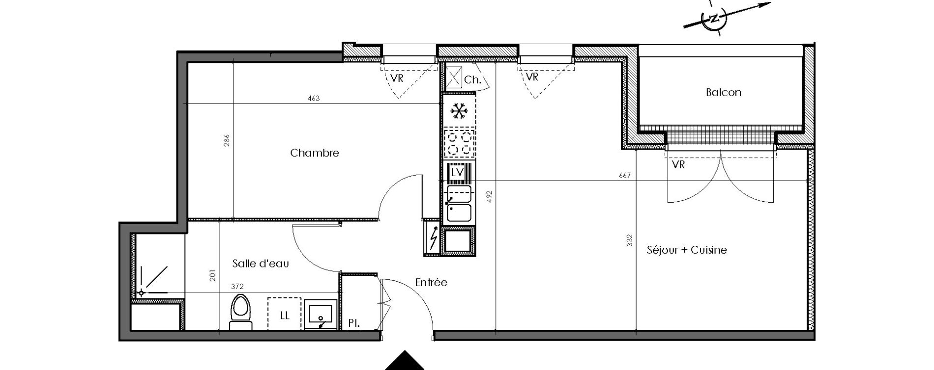 Appartement T2 de 50,34 m2 &agrave; Sautron Centre
