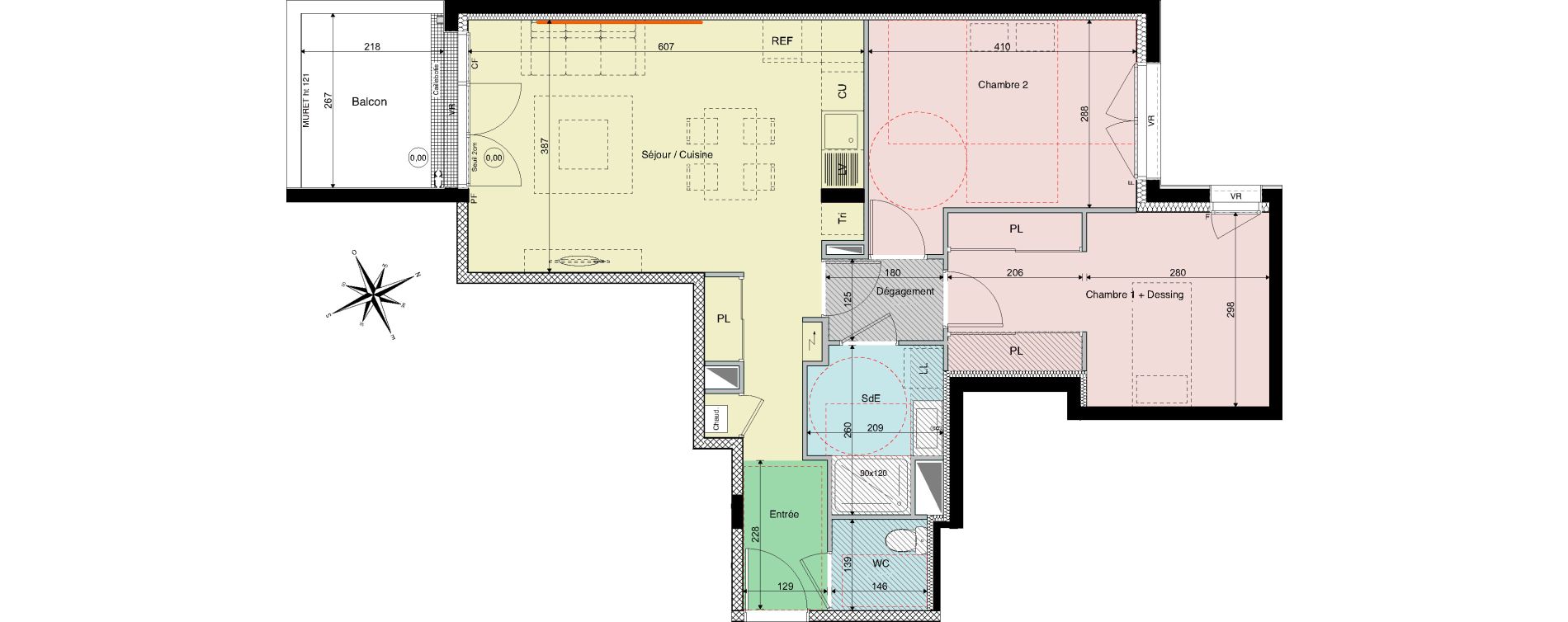 Appartement T3 de 65,09 m2 &agrave; Sautron Centre