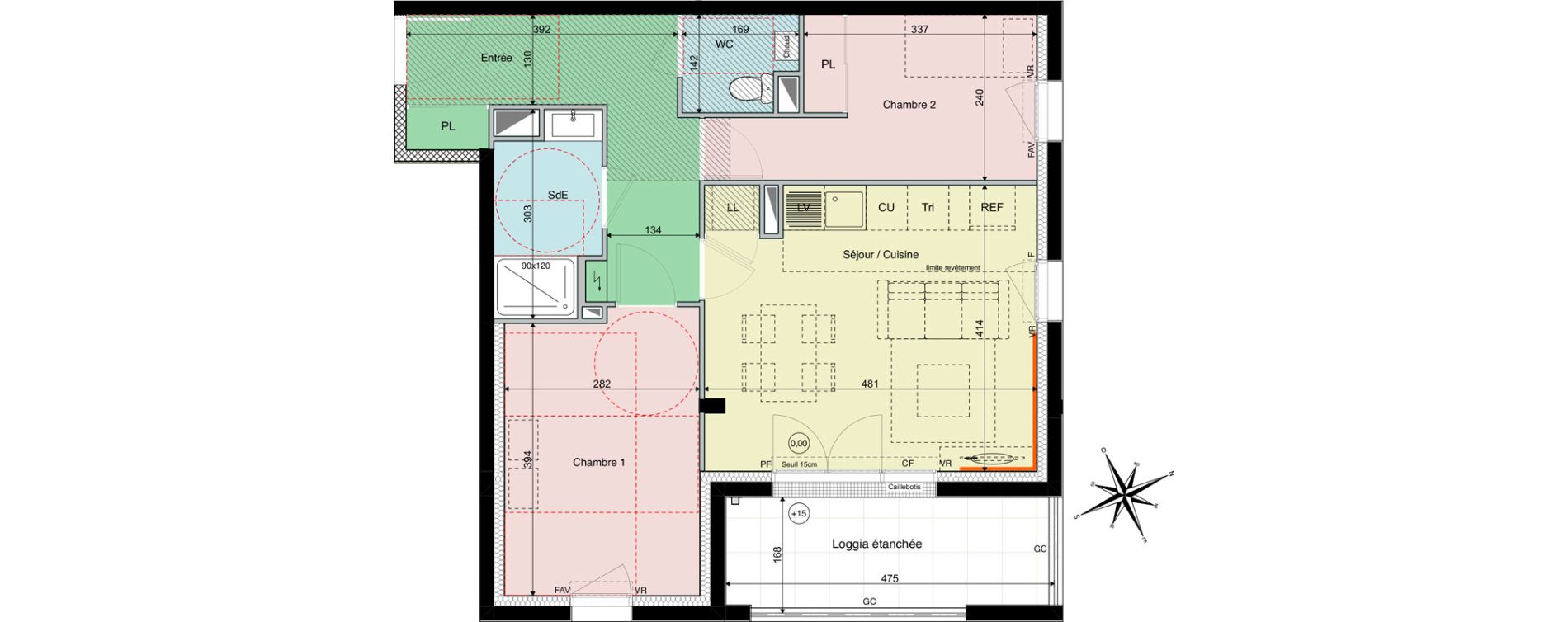 Appartement T3 de 56,55 m2 &agrave; Sautron Centre