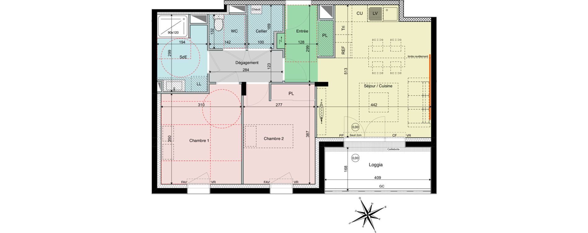 Appartement T3 de 59,88 m2 &agrave; Sautron Centre