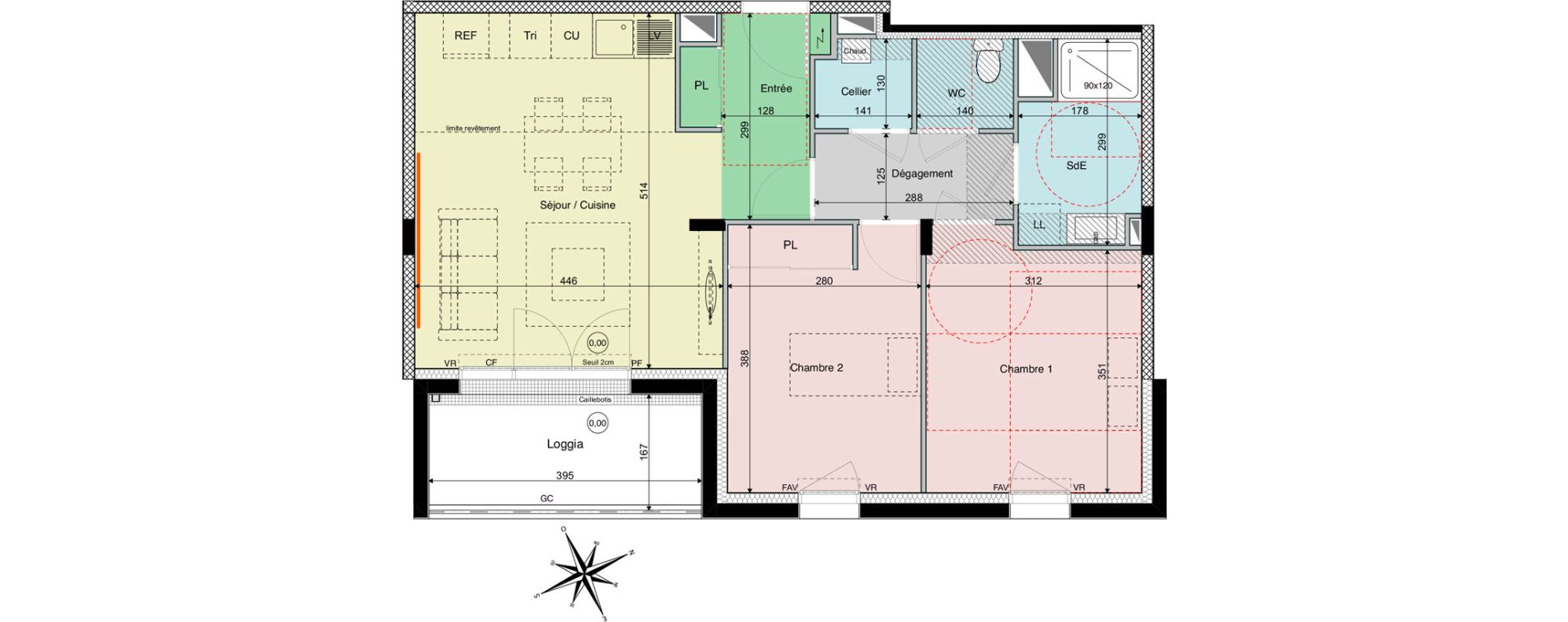 Appartement T3 de 60,42 m2 &agrave; Sautron Centre