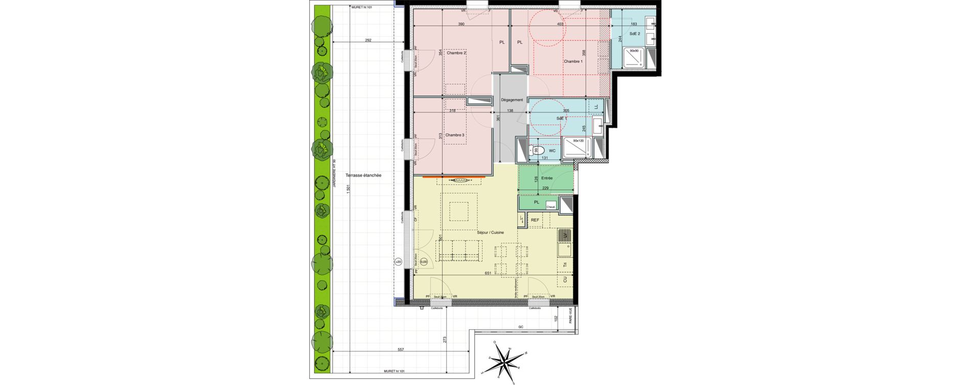 Appartement T4 de 85,26 m2 &agrave; Sautron Centre