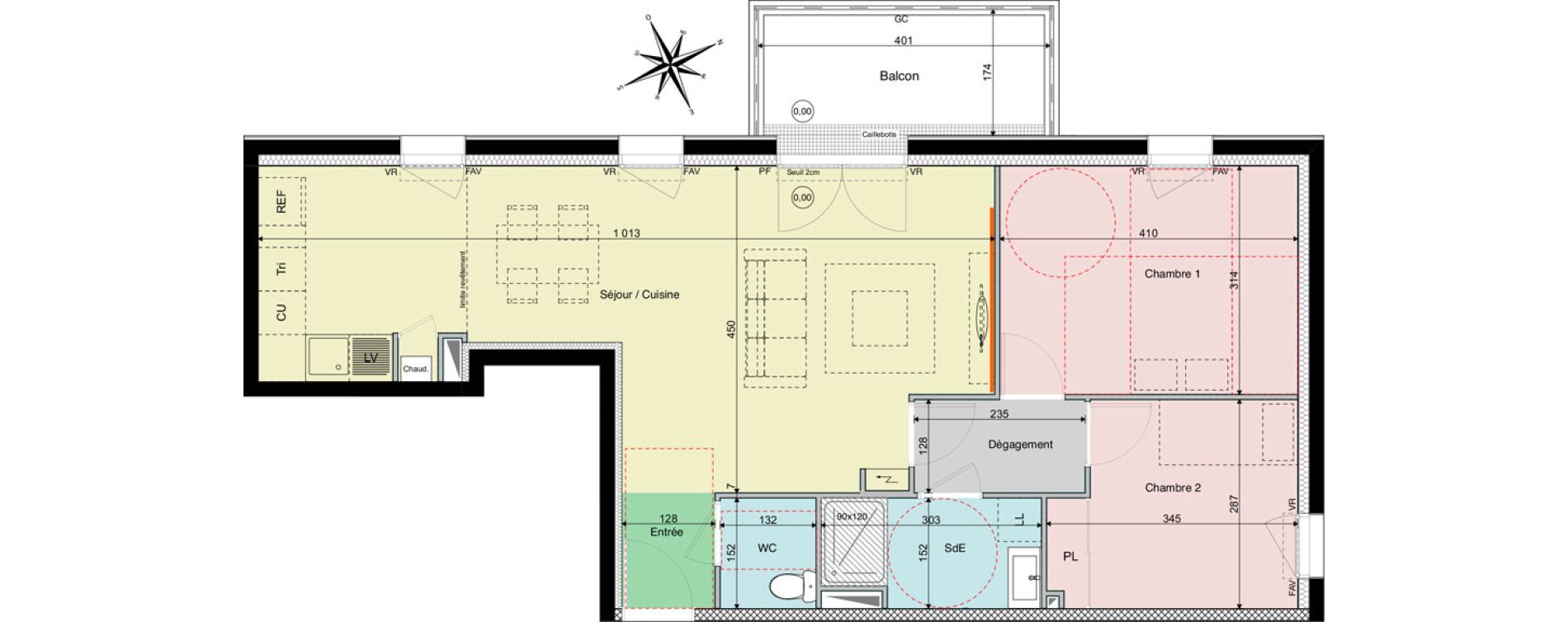 Appartement T3 de 68,19 m2 &agrave; Sautron Centre