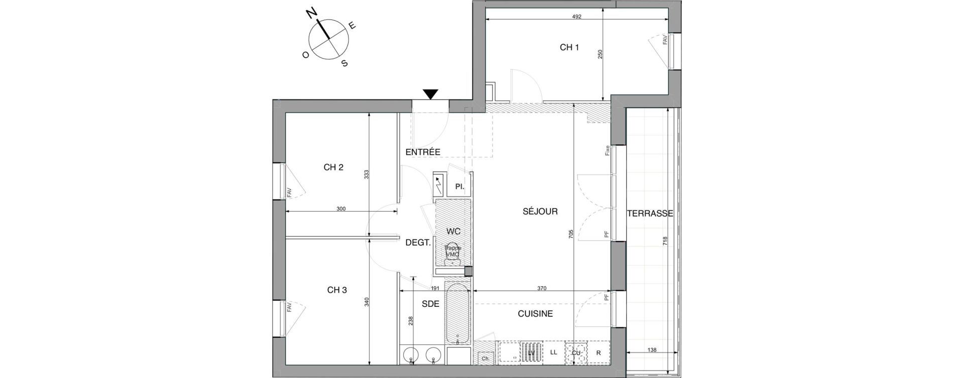 Appartement T4 de 70,15 m2 &agrave; Sautron Centre