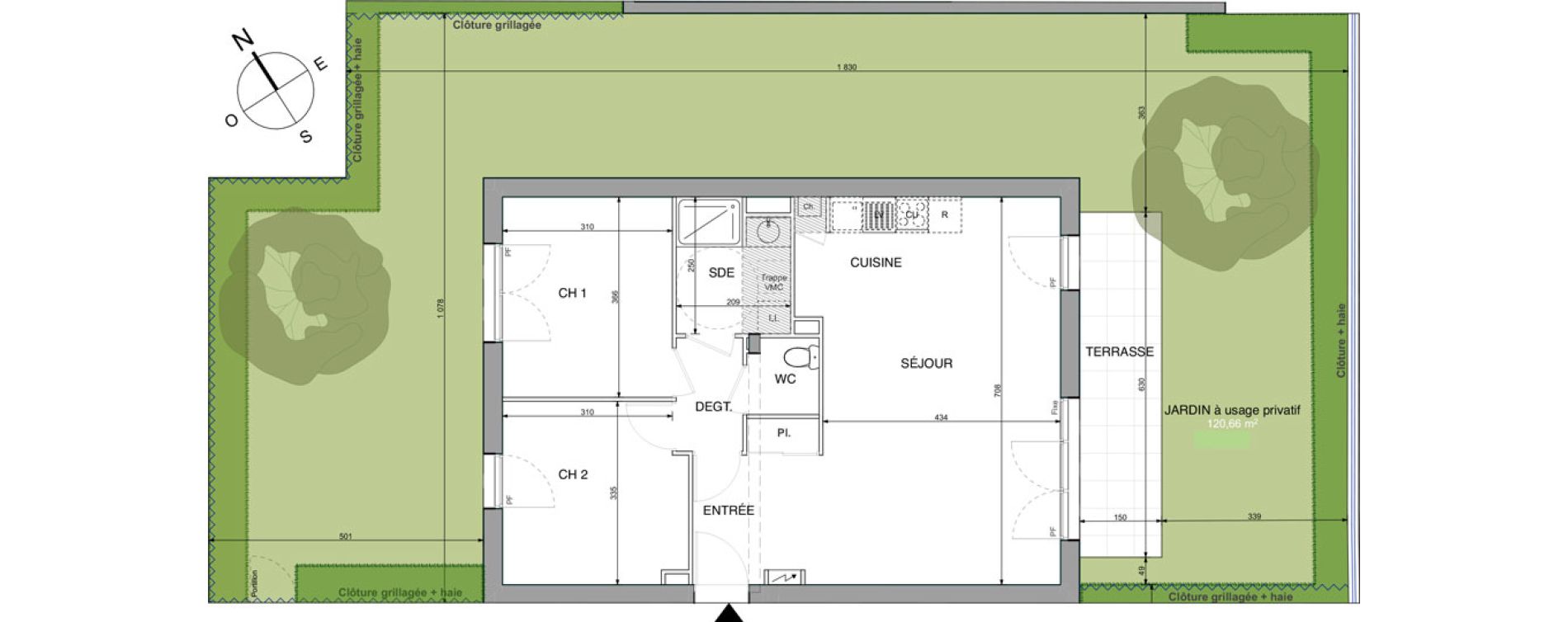 Appartement T3 de 69,68 m2 &agrave; Sautron Centre